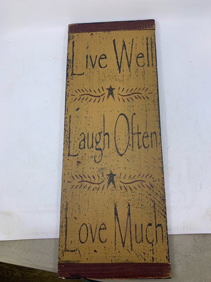 DISTRESSED LIVE,LAUGH,LOVE WOOD SIGN.