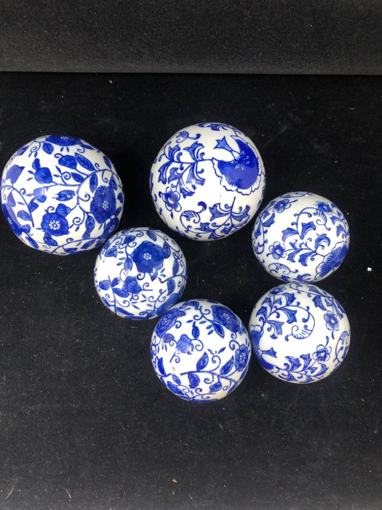 CERAMIC BLUE + WHITE BALLS- BOWL FILLER.