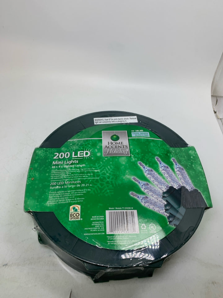 NIP 2OO MINI LED COOK WHITE STRING LIGHTS.