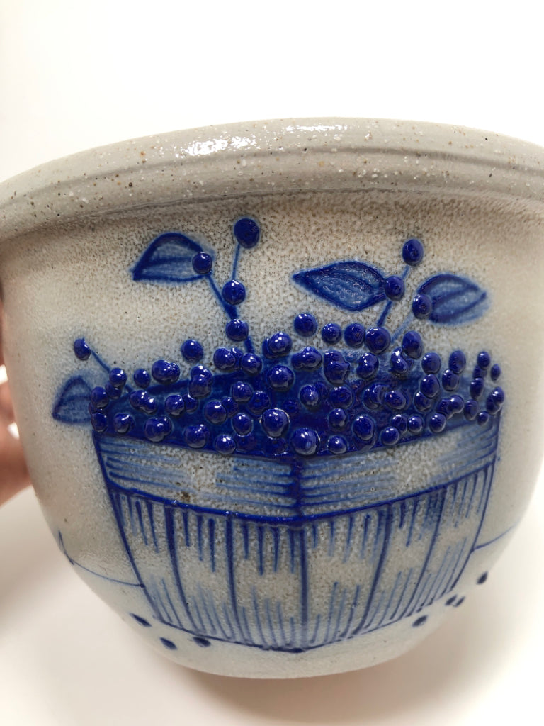 SALMON FALLS BLUEBERRY BASKET STONEWARE BOWL.