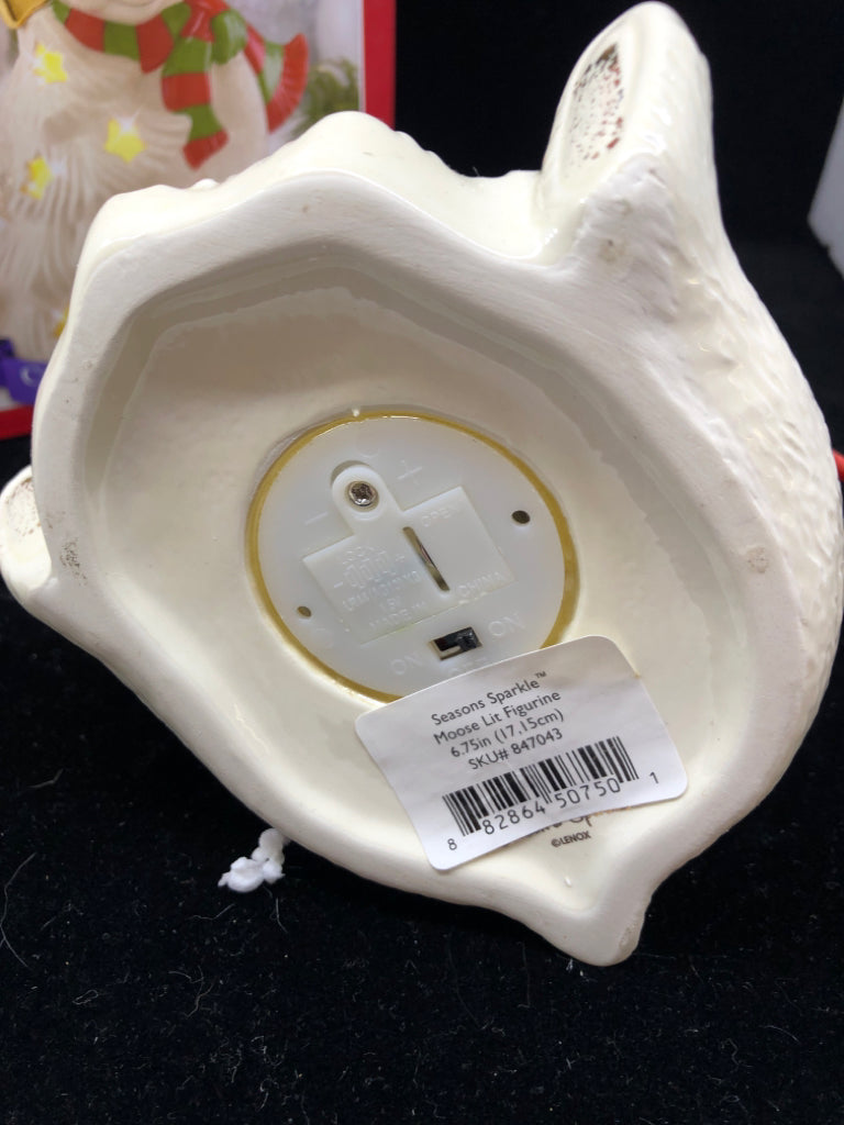 NIB LENOX LIGHT UP MOOSE & TREE