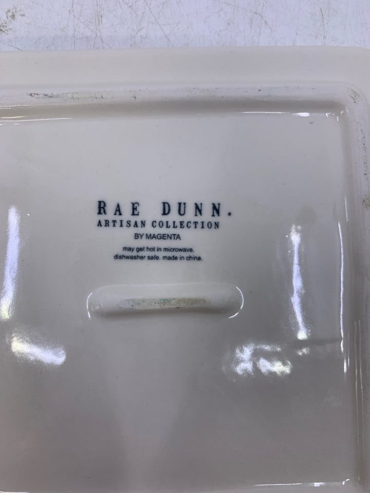 SQUARE CERAMIC W/ PRINTED BUTTER KNIFE "SERVE".