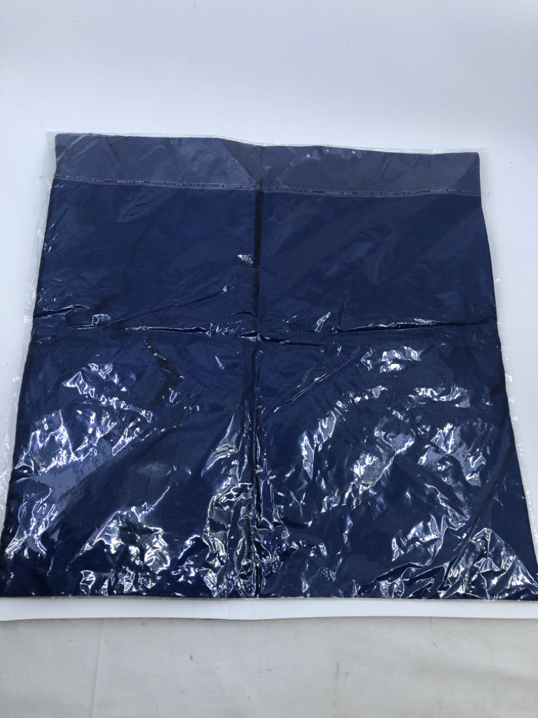 NIP NAVY/GOLD PILLOW COVER, EMBROIDERED FLOWERS.