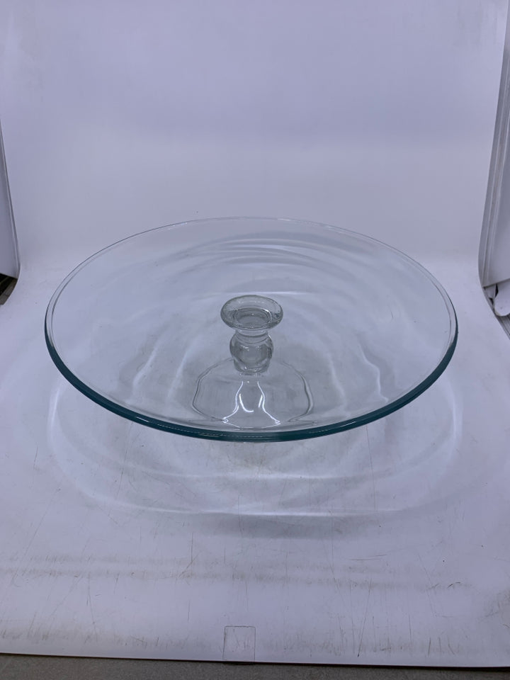 LARGE GLASS CAKE STAND.