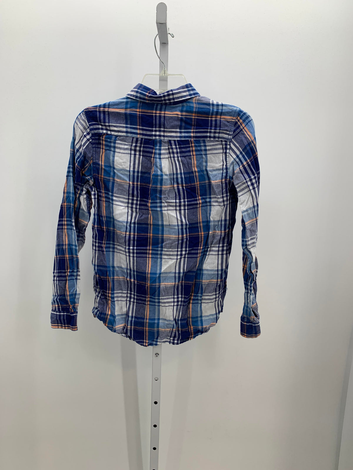 PEACH PLAID BTN DOWN