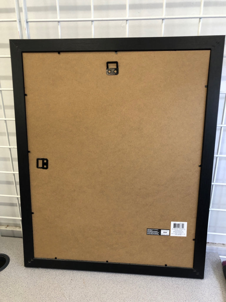 FRAMED COLORFUL NYC WATERCOLOR STYLE ARTWORK.