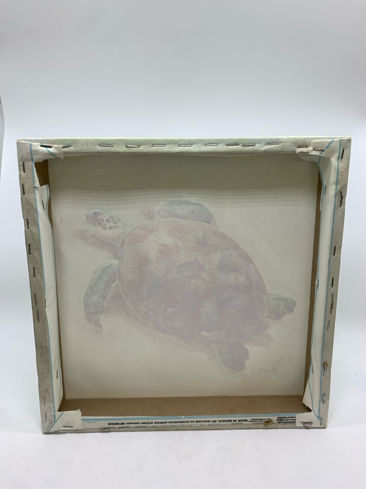 TEXTURED SEA-TURTLE ON SAND CANVAS PRINT.