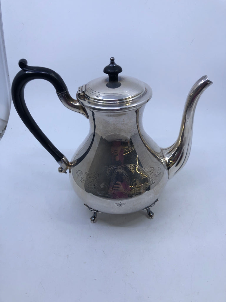 5PC VTG TEA SET- TEAPOT, COFFEE POT, TRAY, CREAM, SUGAR- WM MOUNT.