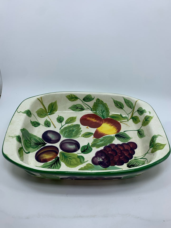 SAKURA FRUIT PAINTED RECTANGULAR BAKER.
