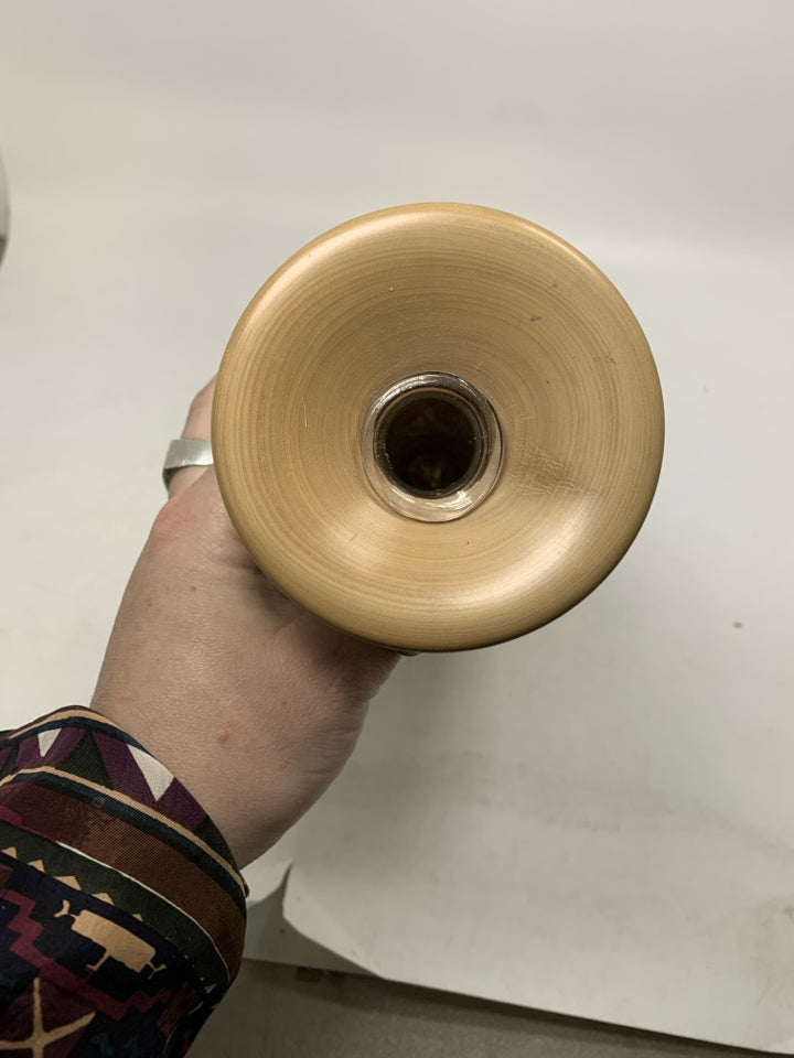 HANDCRAFTED WOOD VASE W/ GLASS INSERT SPINNING ASPEN STUDIOS.