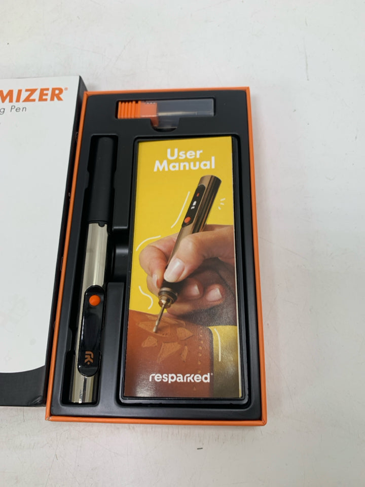 NIB RESPARKED CUSTOMIZER ENGRAVING PEN W/ 30 BITS CORDLESS PORTABLE TOOL.