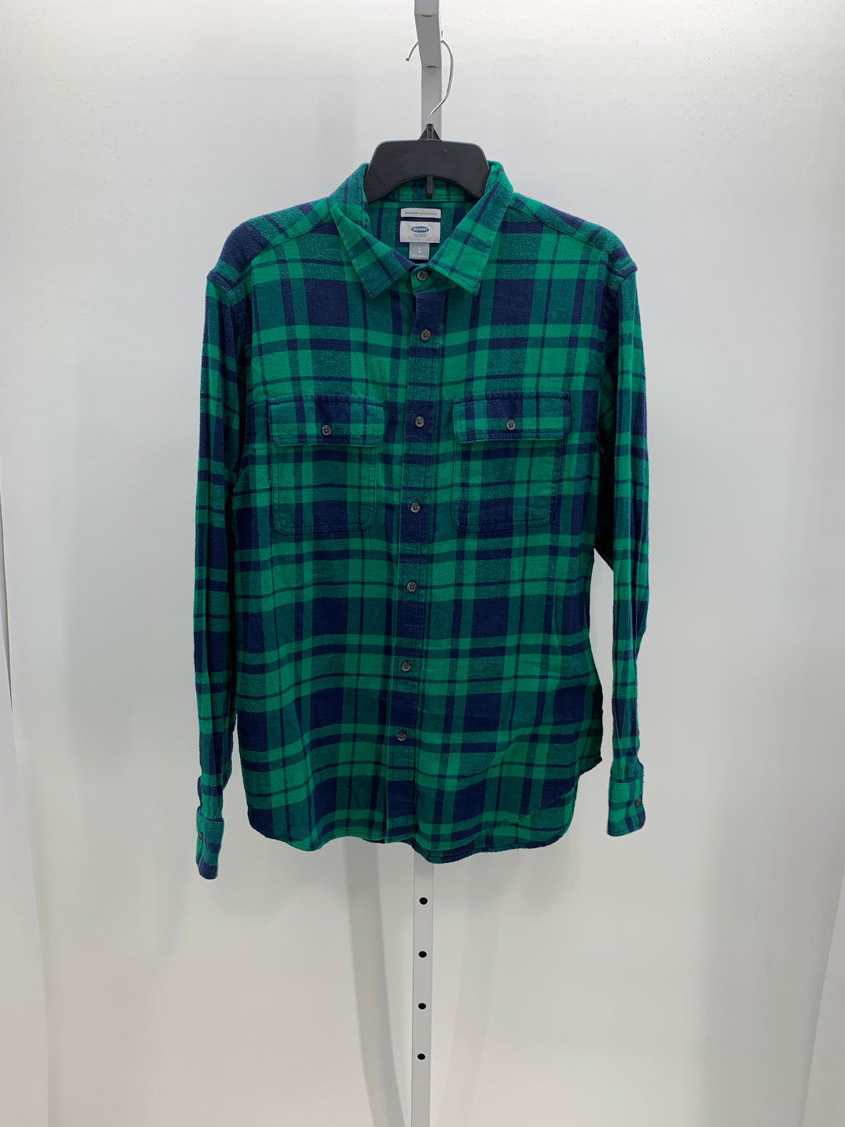 NAVY PLAID BTN DOWN