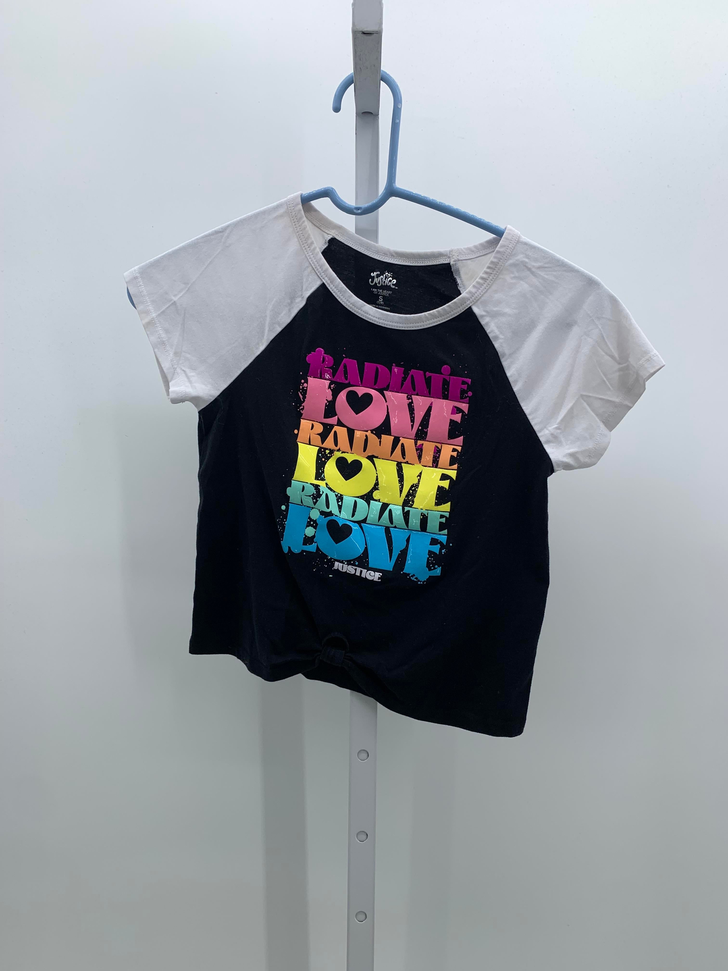 Justice Size 7-8 Girls Short Sleeve Shirt