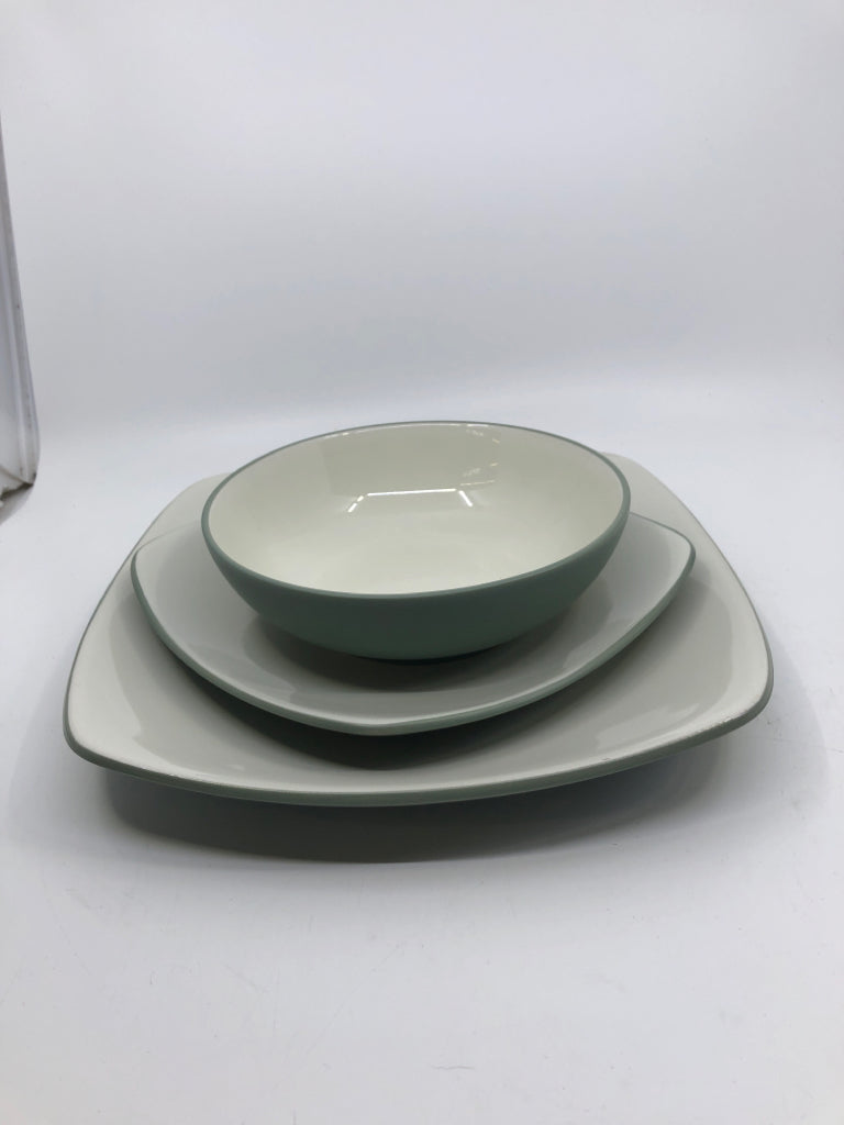 NIB GREEN SQUARE COLORWAVE 4PC SET - 1 DINNER PLATE, 1 BOWL, 1 MUG, 1 LUNCH PLAT