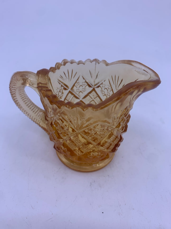 VTG SMALL ORANGE PITCHER TOOTHPICK HOLDER.
