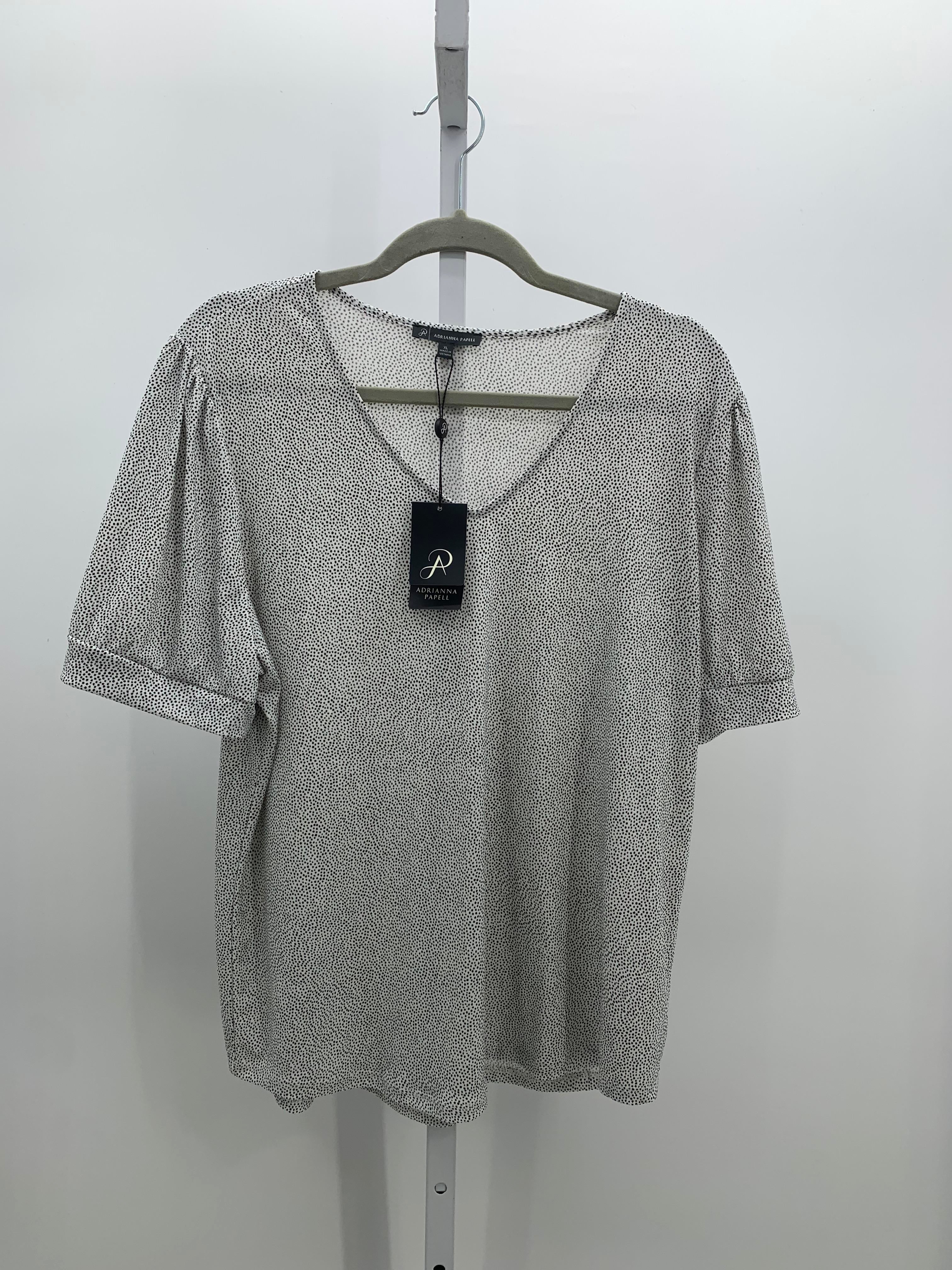 Adrianna Papell Size Extra Large Misses Short Sleeve Shirt