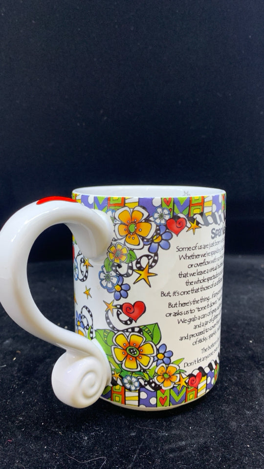 DON'T LET ANYONE WHITE MUG W/ COLORFUL DETAILS.