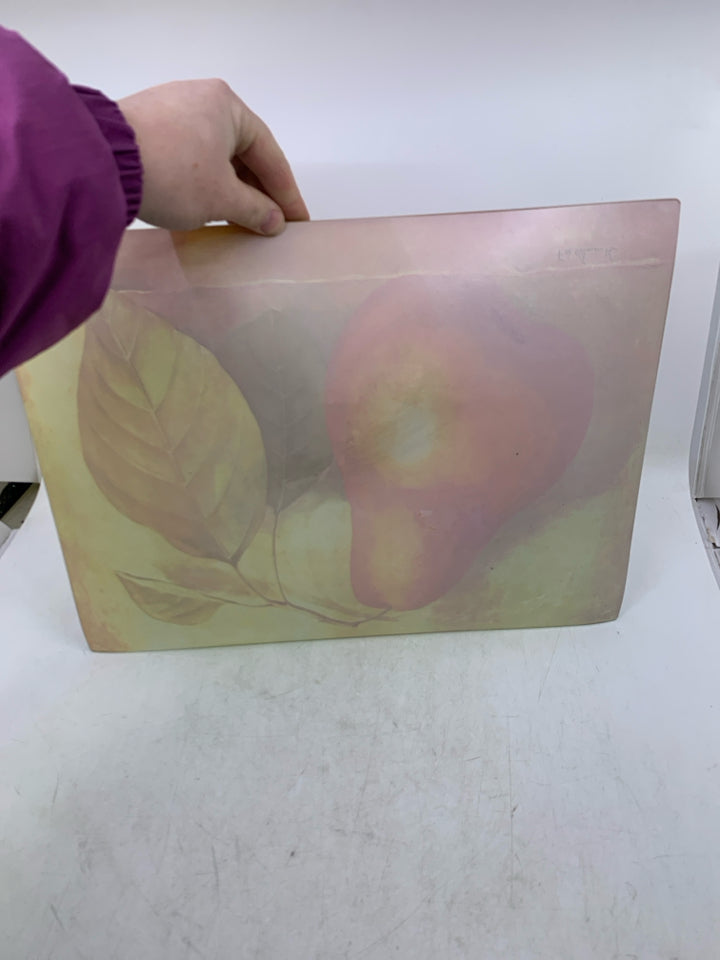 HEAVY PEAR RECTANGLE SERVING PIECE GLASS.