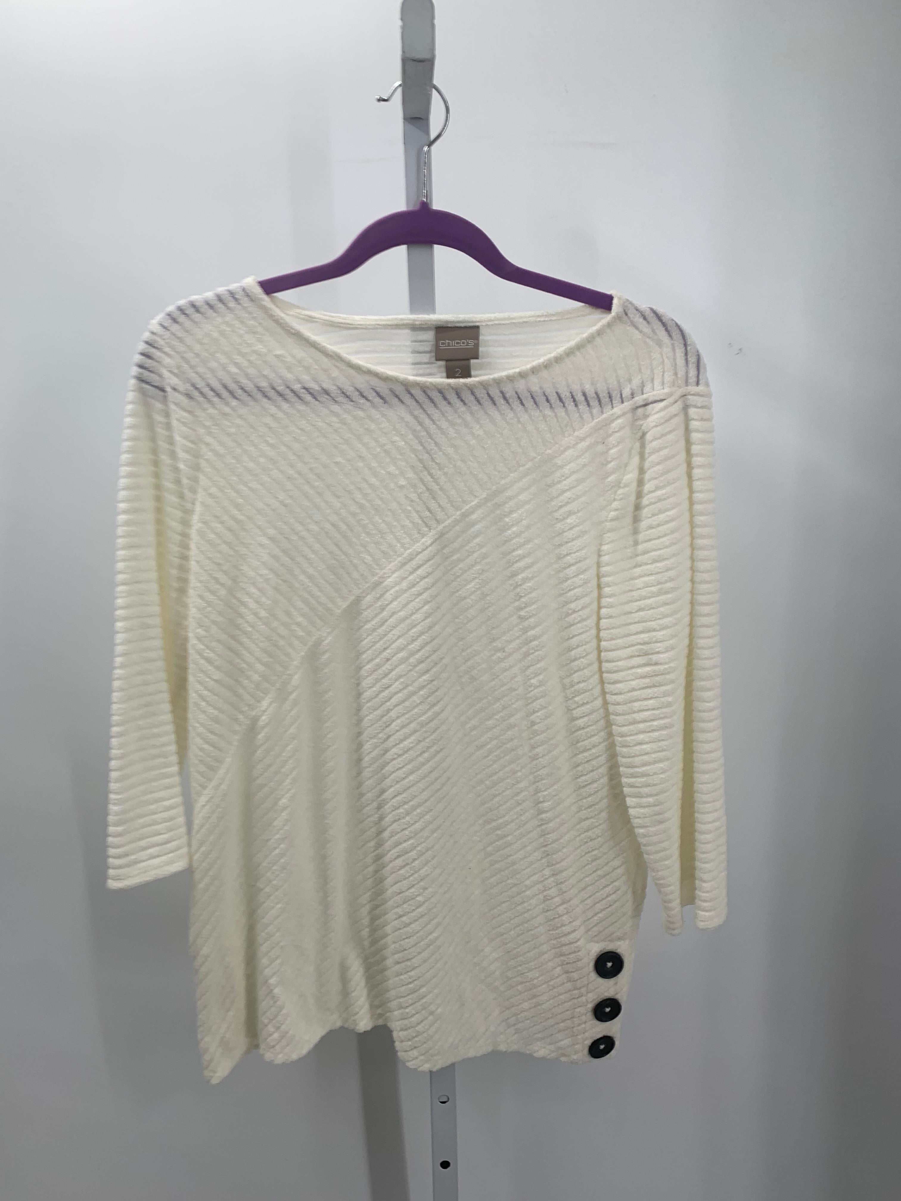 Chico's Size Medium Misses 3/4 Sleeve Shirt