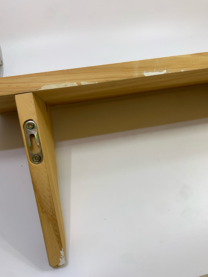 LIGHT WOOD WALL SHELF.