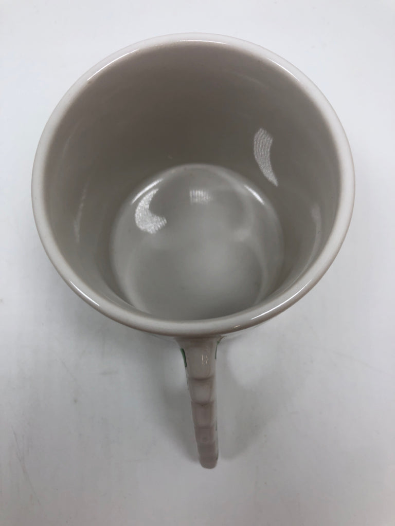 "HAVE A JOLLY CHRISTMAS" MUG W/ TREE HANDLE.