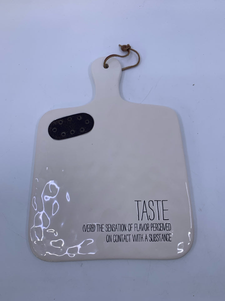 WHITE CERAMIC DEFINITION OF TASTE CHEESE BOARD.