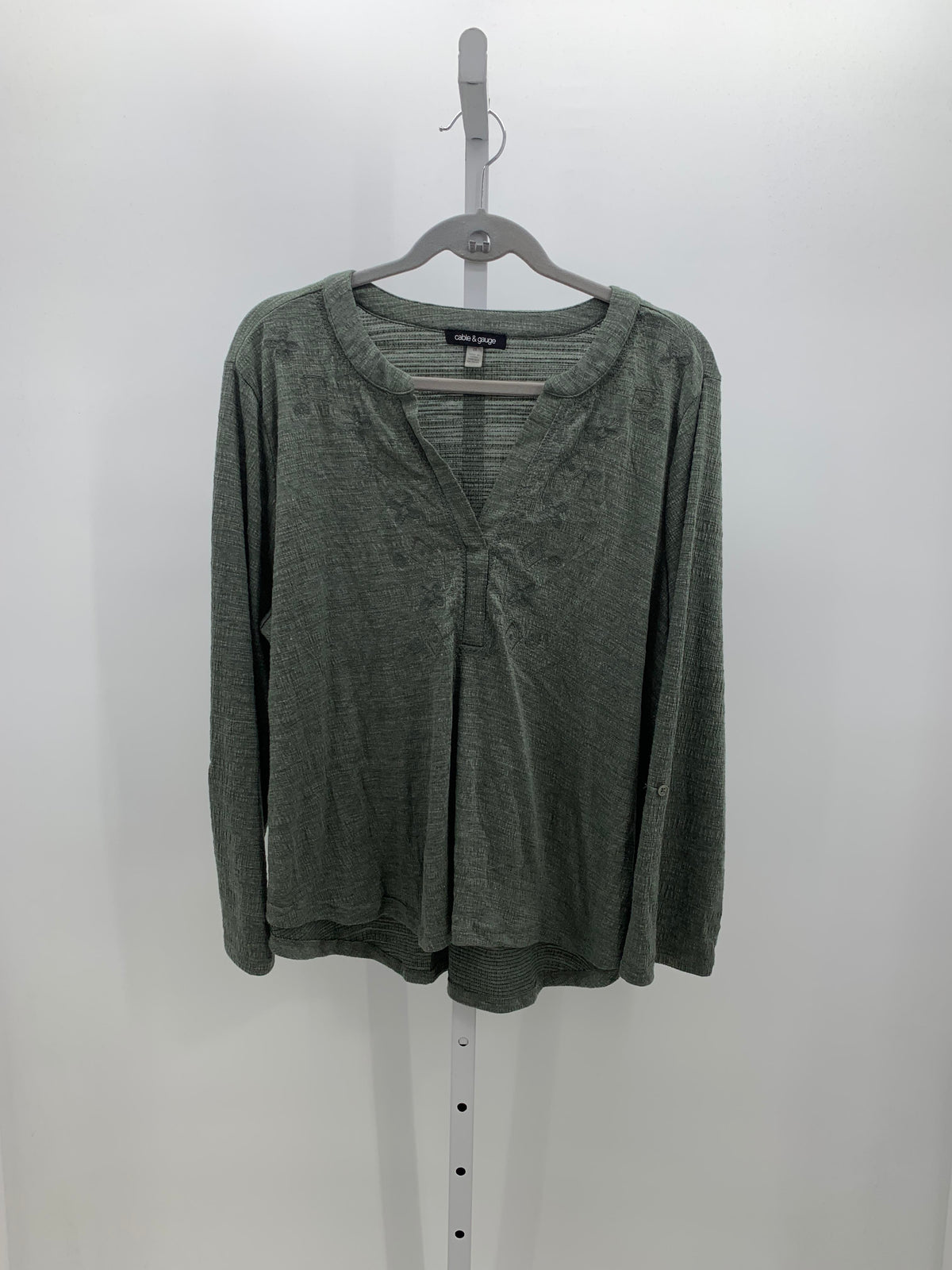 Cable & Gauge Size 2X Womens Long Sleeve Shirt