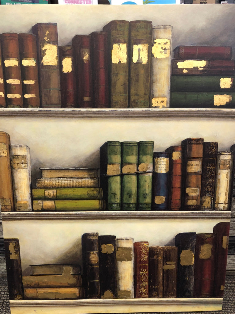 DIFFERENT COLOR BOOKS CANVAS WALL ART.