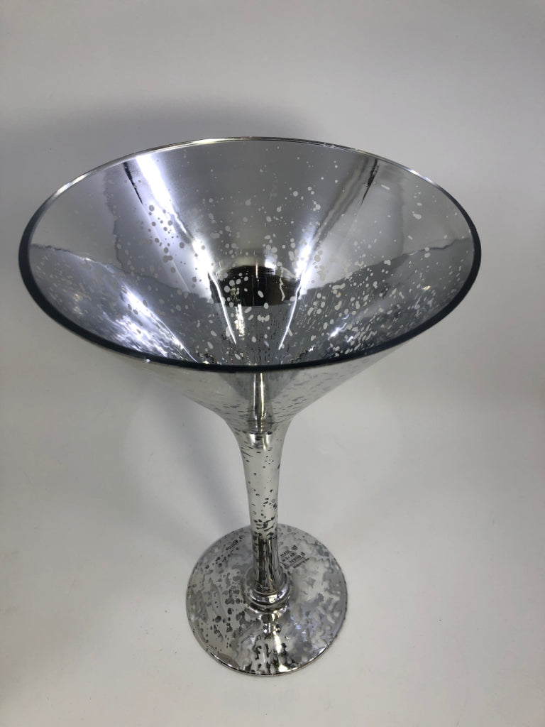 LARGE SILVER MARTINI GLASS.