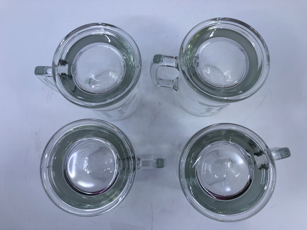 4 ETCHED SHIP BEER STEIN.