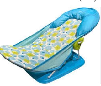 BLUE INFANT BATH SEAT GREEN FROGS