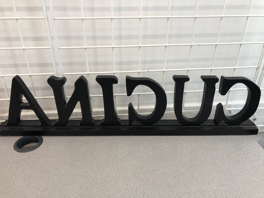 CUCINA WOODEN LETTER SIGN.