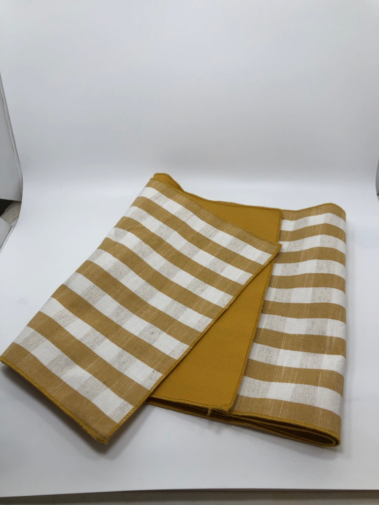 YELLOW PLAID TABLE RUNNER.