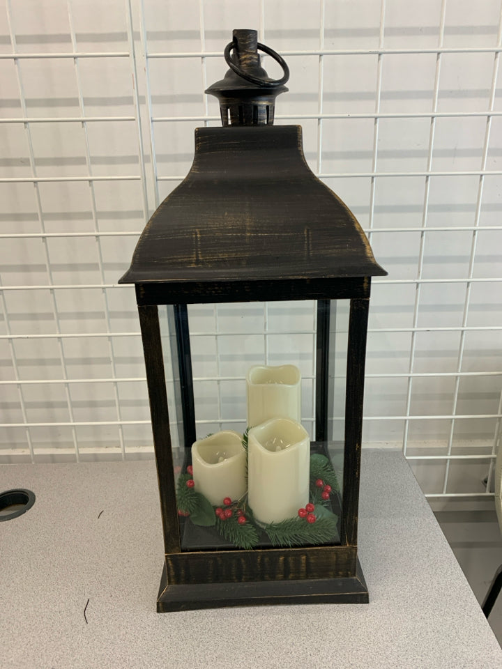 LARGE LED CANDLE LANTERN.