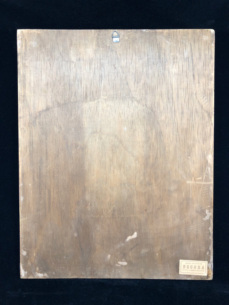 VTG STYLE ROSE PAINTING IN PAINTED GOLD FRAME.