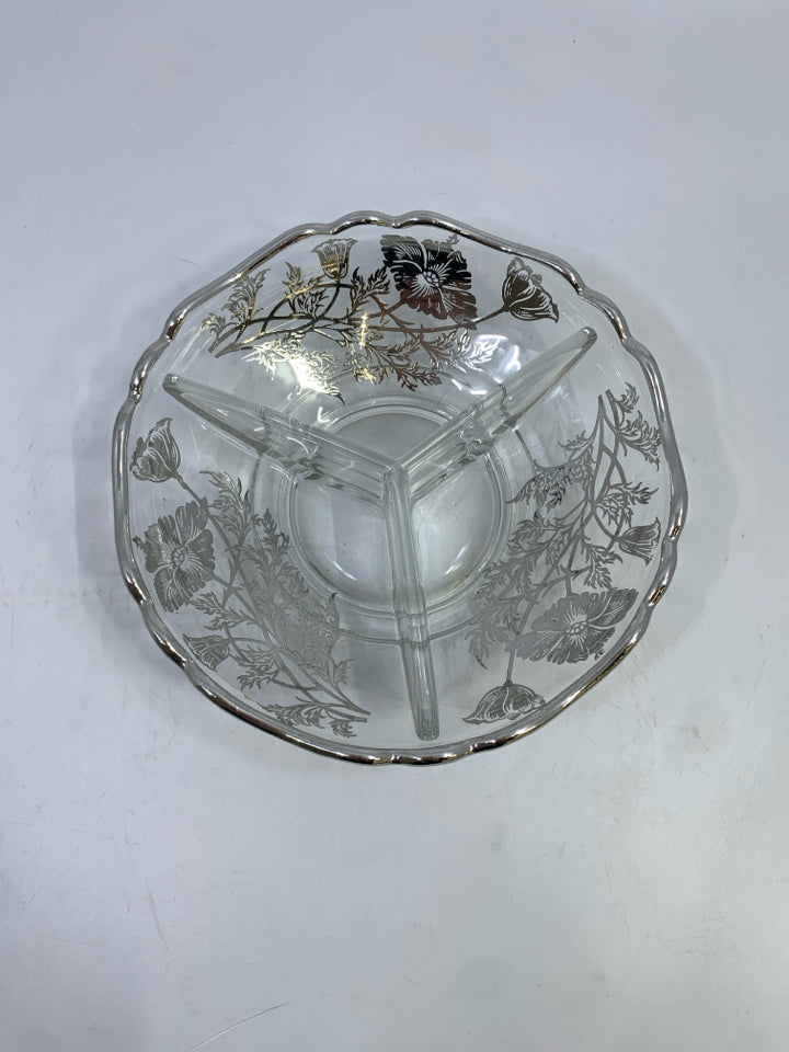 VTG SILVER CITY DIVIDED RELISH DISH.