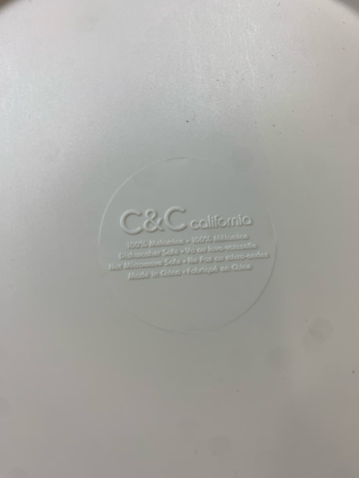 2PC GREEN AND WHITE CHECKERED MELAMINE PLATES W/HOLLY C&C.