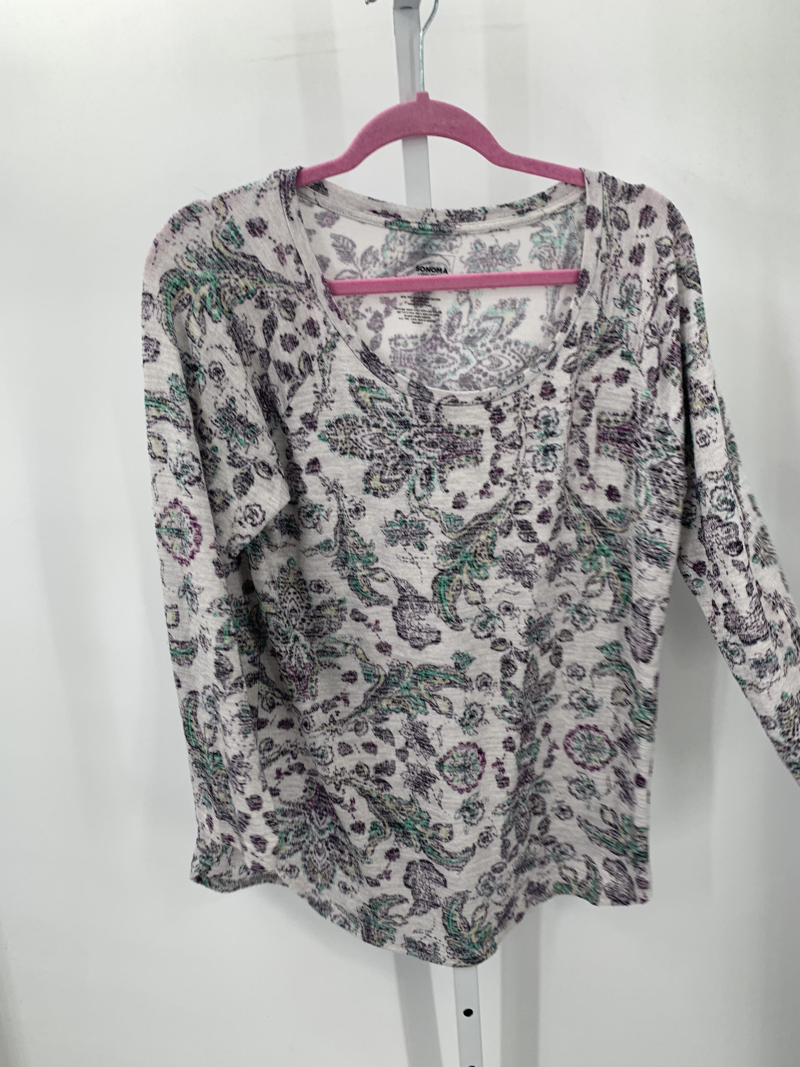 Sonoma Size Large Misses 3/4 Sleeve Shirt