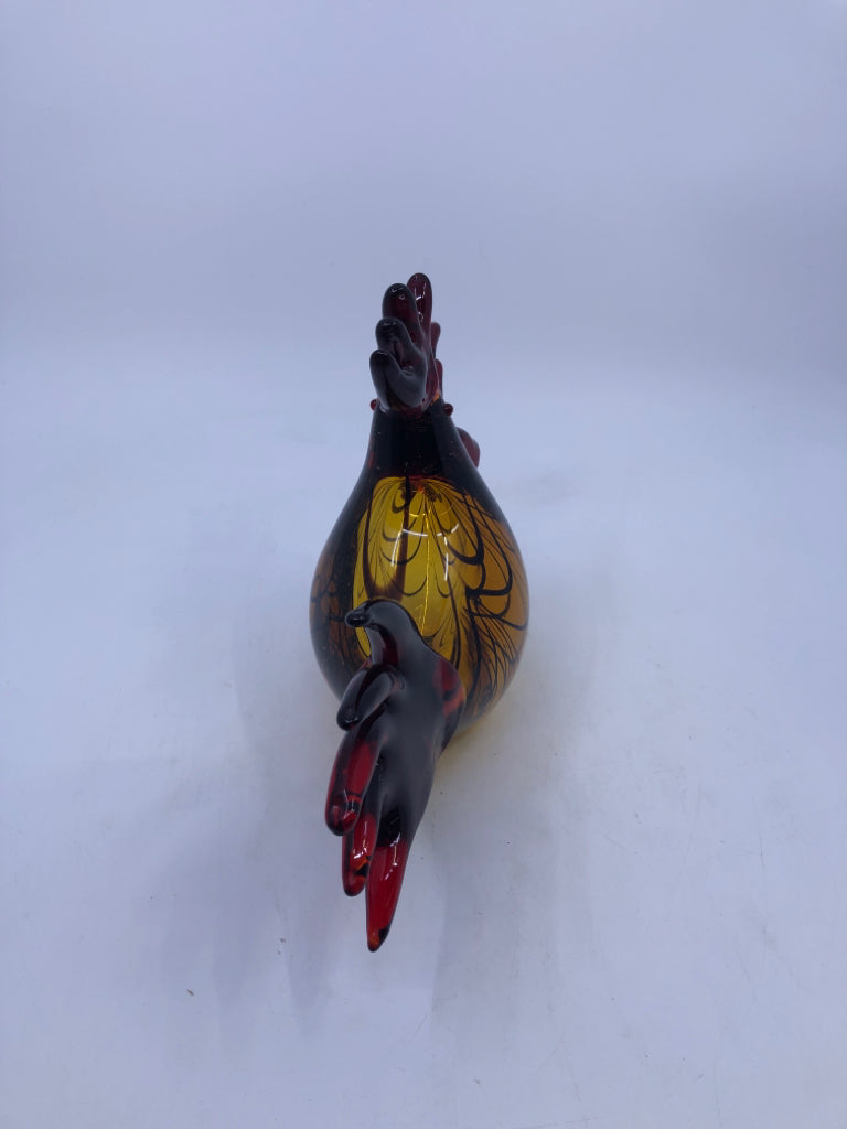 BLOWN GLASS ROOSTER.