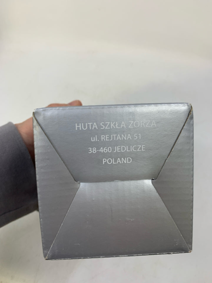 NIB GREEN/BLUE GLASS SPHERE MADE IN POLAND.