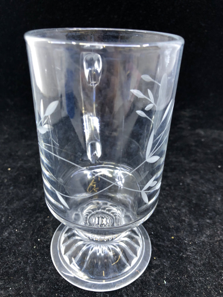 4 VTG PRINCESS HOUSE GLASS FOOTED MUG.