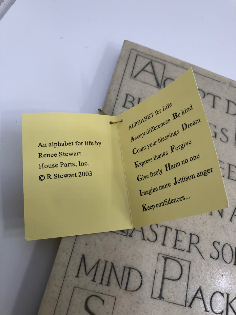 'ACCEPT DIFFERENCES' HOUSE PARTS INC MARBLE WALL HANGING.