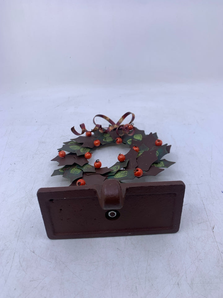 BROWN METAL W/ WREATH PIP BERRIES.