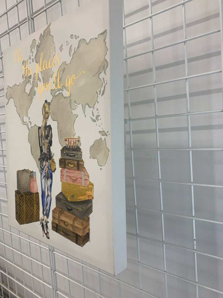 OH THE PLACES YOULL GO CANVAS WALL ART.