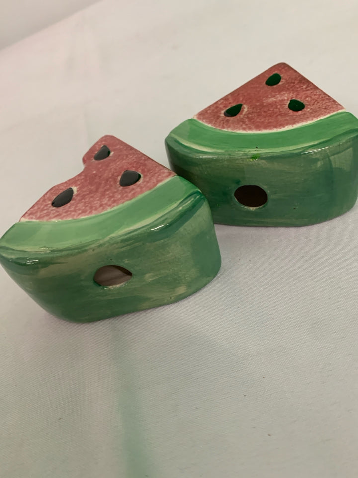 2 CERAMIC WATERMELON.