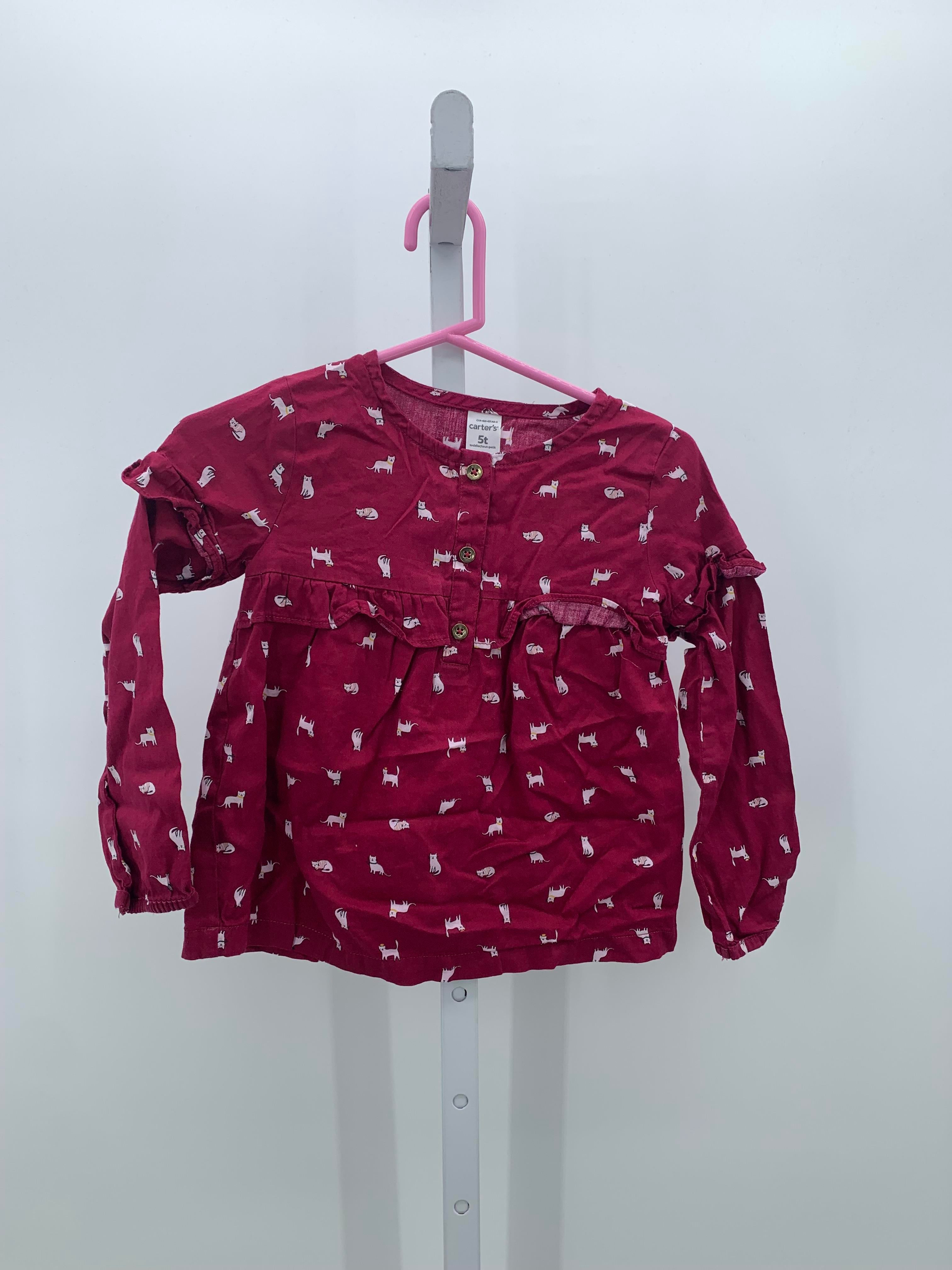 Carters Size 5T Girls Long Sleeve Shirt