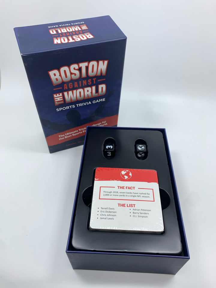 NIB BOSTON AGAINST THE WORLD TRIVIA GAME.