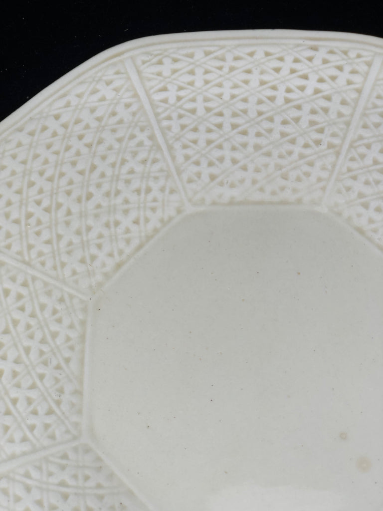 BASKET WEAVE CERAMIC SERVING PLATE, GERMANY.