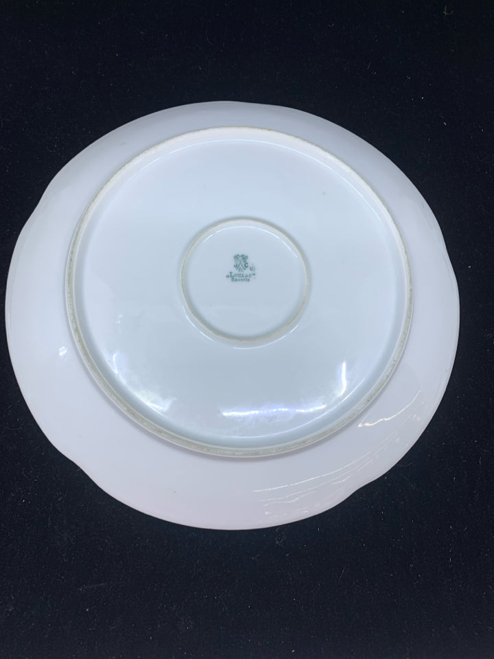 VTG PINK FLORAL SERVING PLATE.