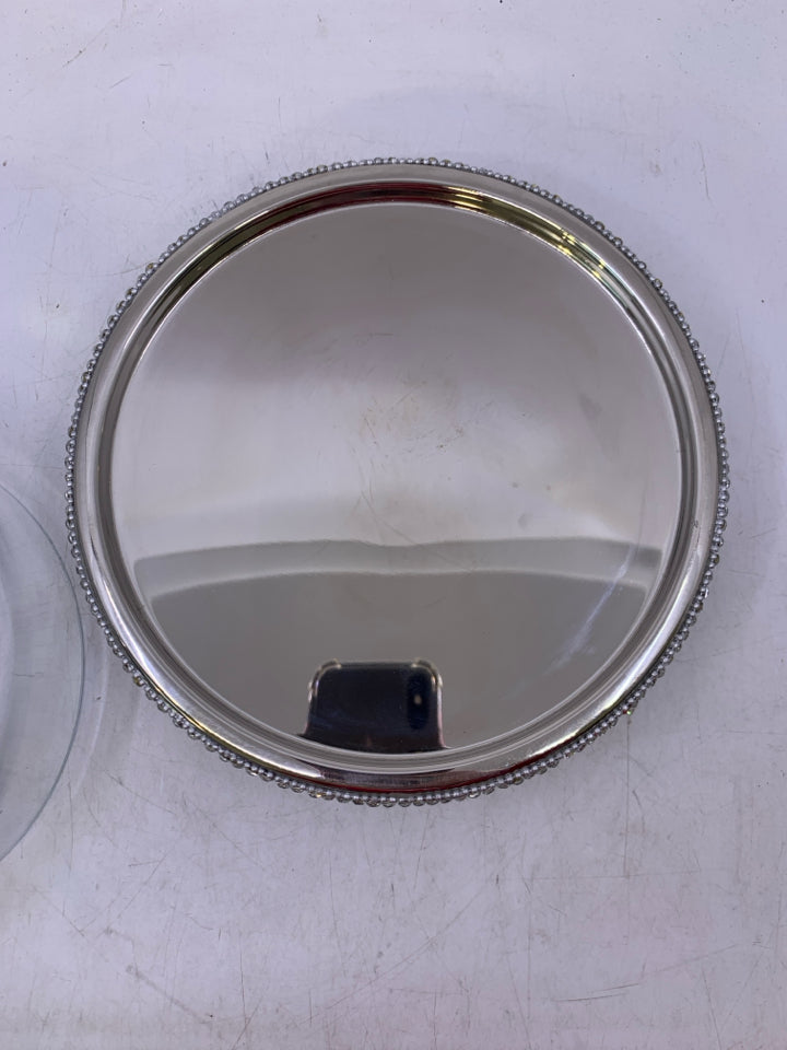 METAL BASE W/ GLASS DOME JEWELED.